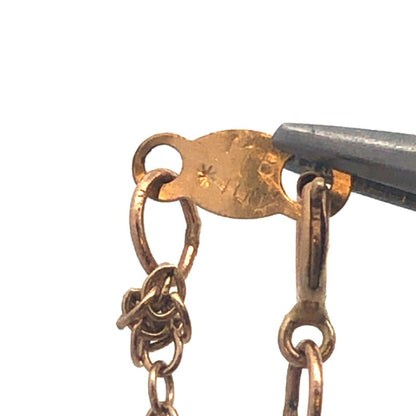 Designer 14K Yellow Gold Pearl Station Drop Dangle Chain Necklace