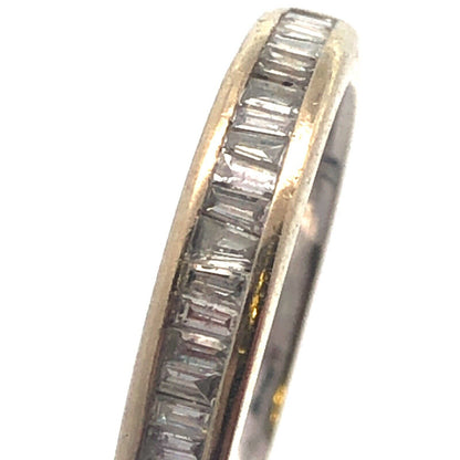 ZEI 14K White Gold Princess Cut Diamond Channel Set Accent Bridal Band Ring Set