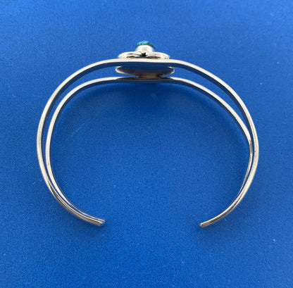 Native American Artisan 925 Sterling Silver Turquoise Butterfly Cuff Bracelet