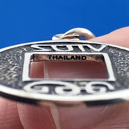 Designer Sterling Silver 925 Chinese Character Disc Panel Link Toggle Bracelet