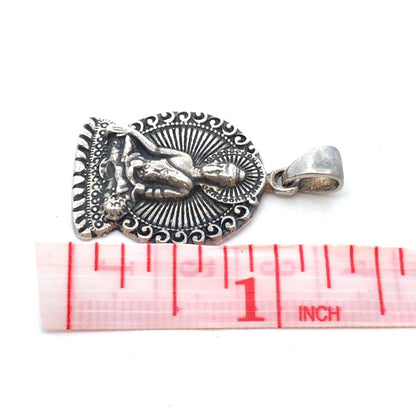 925 Sterling Silver Buddha Pagan Gods Detailed Pendant