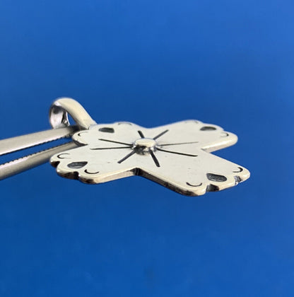 Designer Clyde Duneier CDI 925 Sterling Silver Concho Cross Drop Dangle Pendant