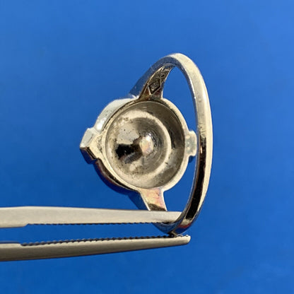 Designer 925 Sterling Silver Green Cubic Zirconia White CZ Halo Cocktail Ring