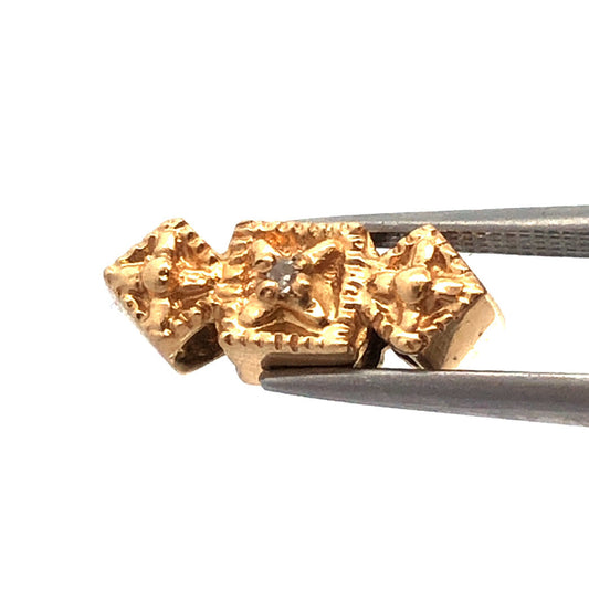 Robert KIein KLJCI 14K Yellow Gold Diamond Accented Slide Bracelet Spacer Charm