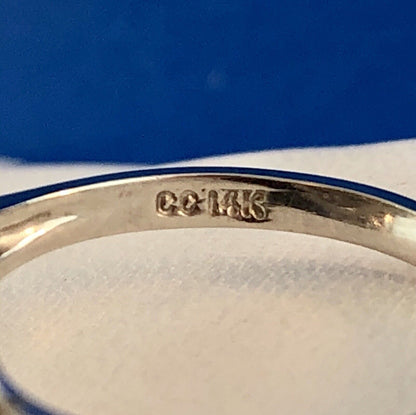 Art Deco 14K White Gold Diamond Free Form Heart Cluster Engagement Cocktail Ring