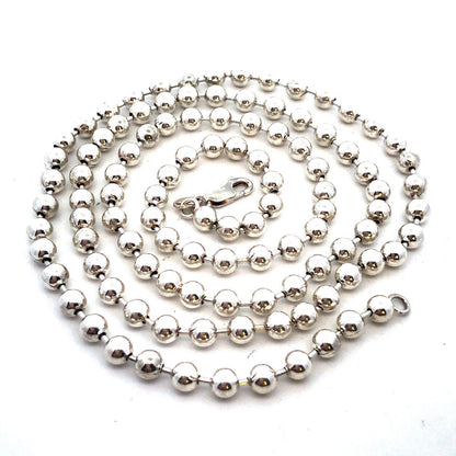 Designer AT Italy 925 Sterling Silver Beaded Chain Statement Necklace