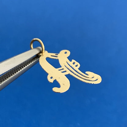 Designer 14K Yellow Gold Letter A Initial Monogram Script Charm Pendant