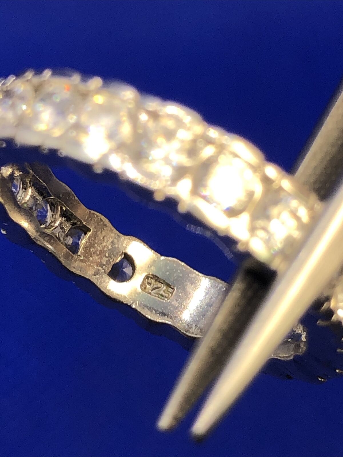 Cubic Zirconia 925 Sterling Silver Eternity Wedding Anniversary Band Ring