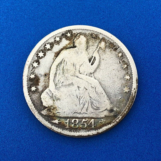 1854 P Silver Seated Liberty Half Dollar 50c Arrows Philadelphia Mint Coin