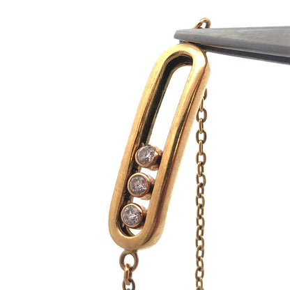 Designer Pacha 18K Yellow Gold Cubic Zirconia Abacus Style Hamsa Hand Bracelet