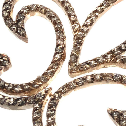 Designer 925 Sterling Silver Cubic Zirconia CZ Statement Fleur De Lis Pendant