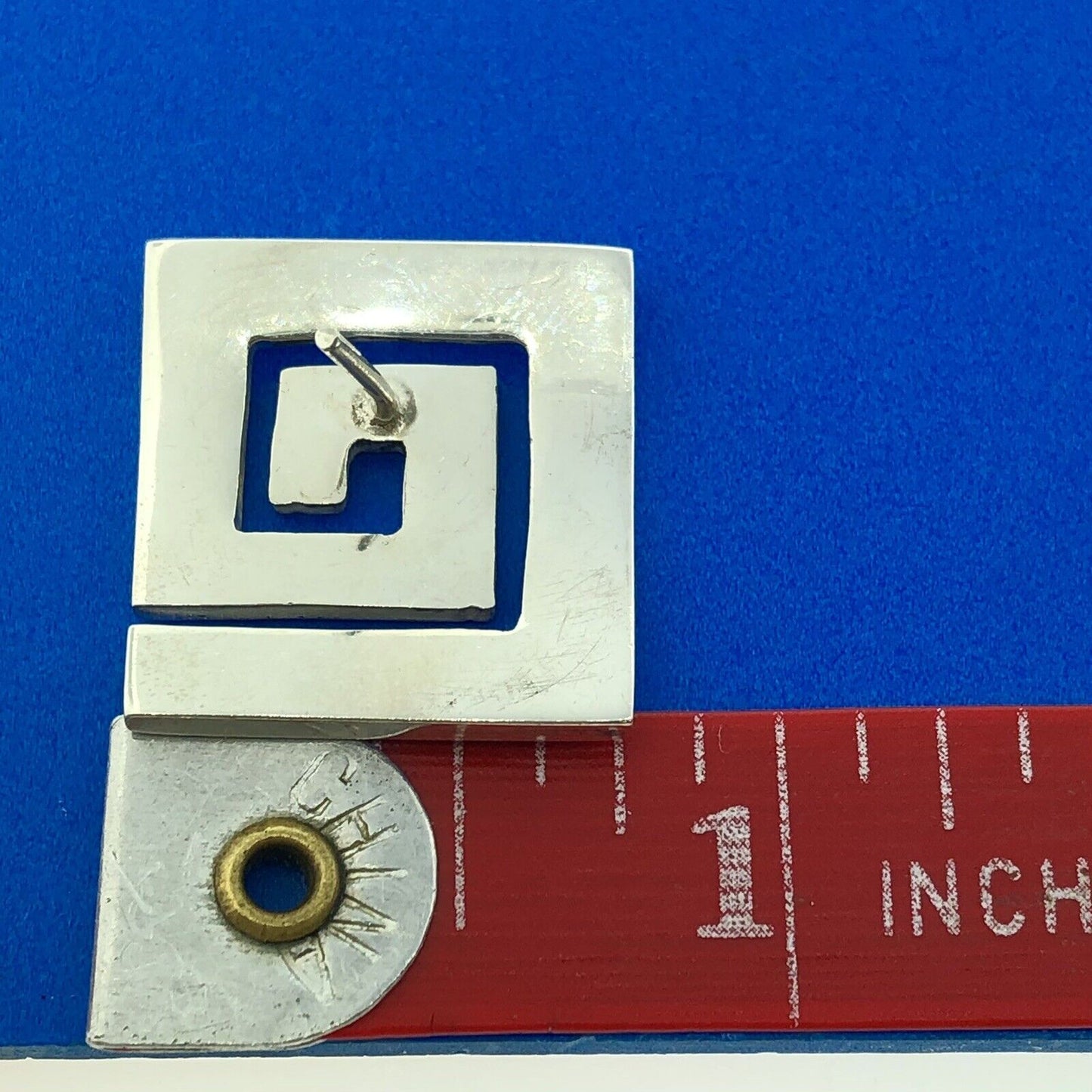 Retro 925 Sterling Silver Modernist Crop Circle Abstract Statement Stud Earrings