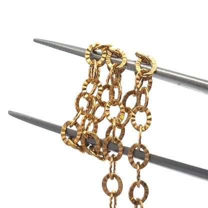 Michael Anthony MA Italy 10K Yellow Gold Textured Oval Link Chain Necklace