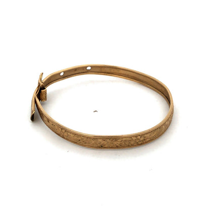 Antique Walter E Hayward WEH 12K Gold Filled Floral Detail Buckle Cuff Bracelet