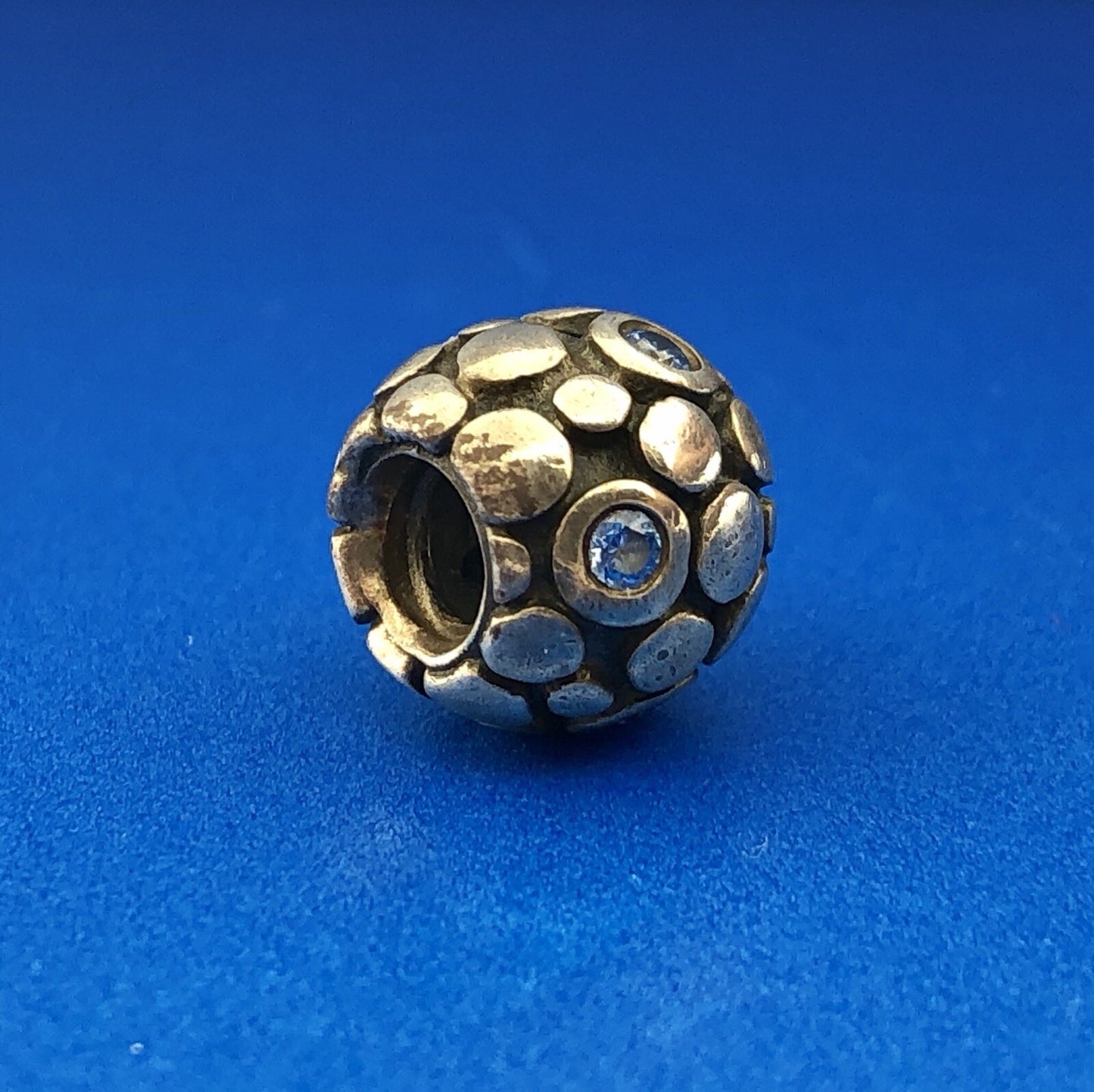 Authentic PANDORA ALE Sterling Silver Blue CZ Bubbles 790329CZB Charm Retired