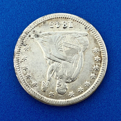 1845 P Seated Liberty Silver Quarter Dollar $.25 25c Philadelphia AU Details