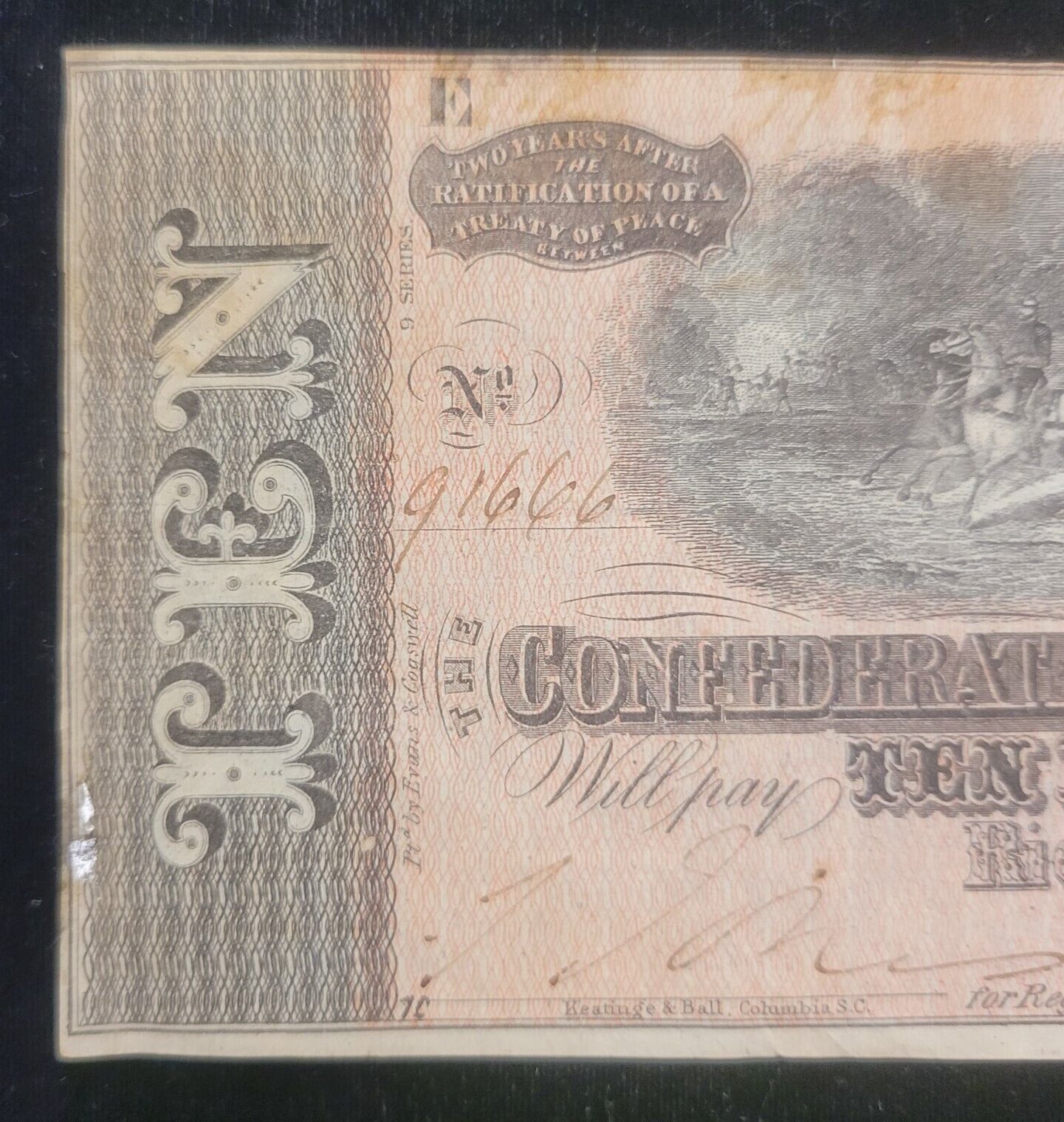 1864 $10 Richmond, VA Confederate States of America Obsolete Currency Bank Note