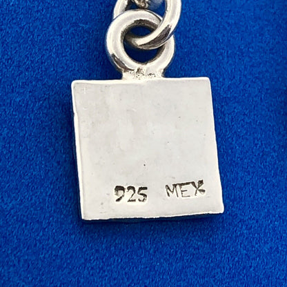Stunning Sterling Silver 925 Textured Square Mexico Dangle Earrings