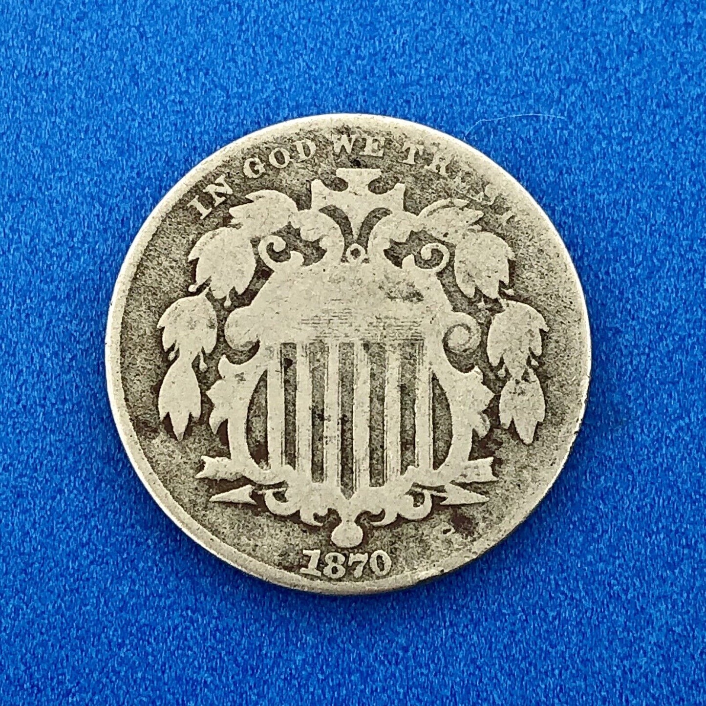 1870 P Shield Nickel 5c Better Key Rare Philadelphia Mint Coin No Rays