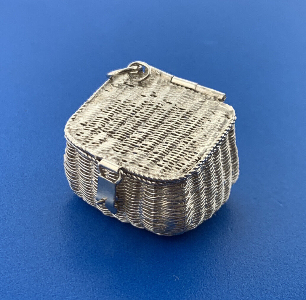 Designer Reo Sterling Silver 925 Opening Picnic Basket Locket Style Pendant