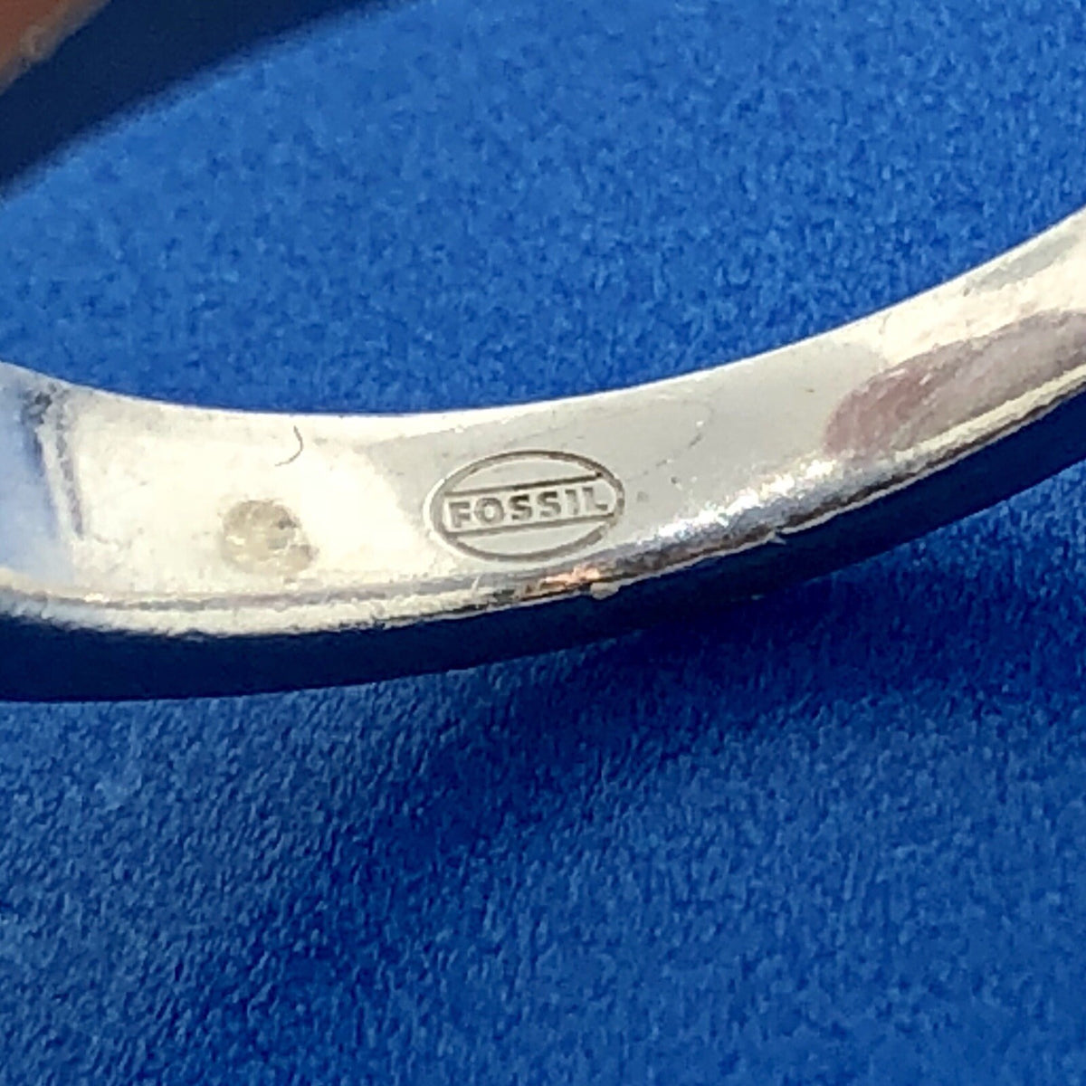 Authentic Modern Sterling Silver Fossil Ring - Size 7.75