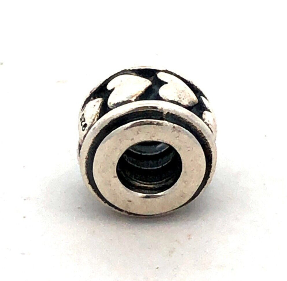Designer CHAMILIA B 925 Sterling Silver Heart Love Valentines Bead Slide Charm