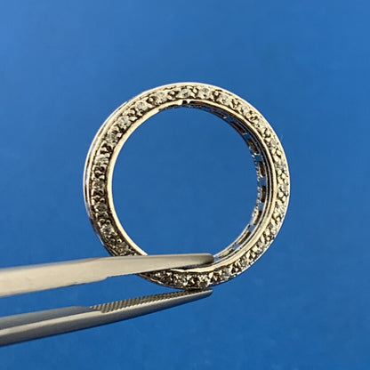 Designer 925 Sterling Silver Cubic Zirconia CZ Cigar Band Eternity Ring