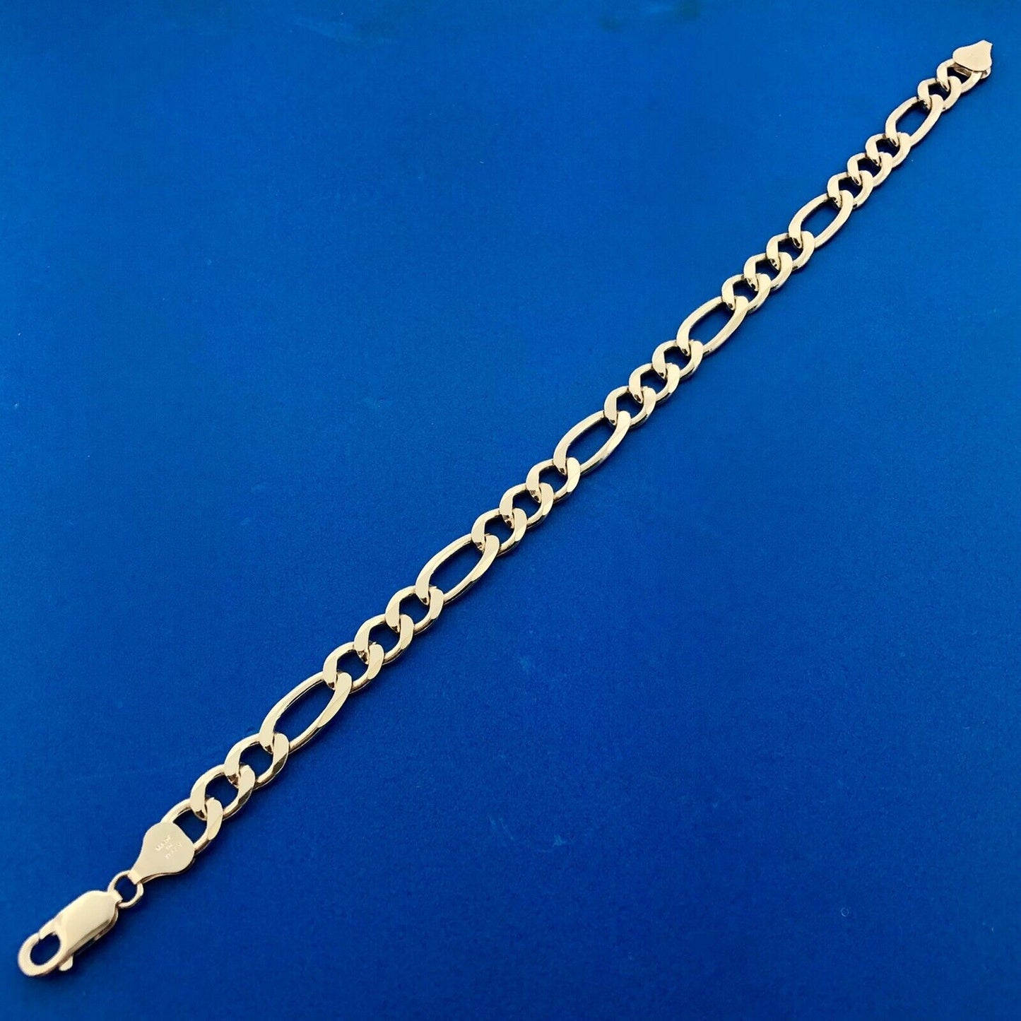 Milor Italy 925 Sterling Silver Unisex Figaro Link Statement Bracelet