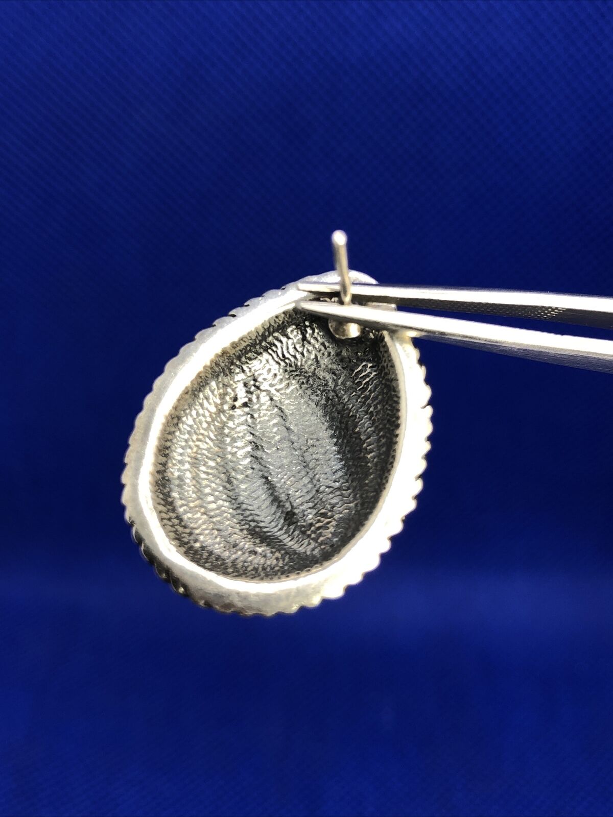 Taxco Mexico 925 Sterling Silver Chunky Teardrop Floral Stud Earrings