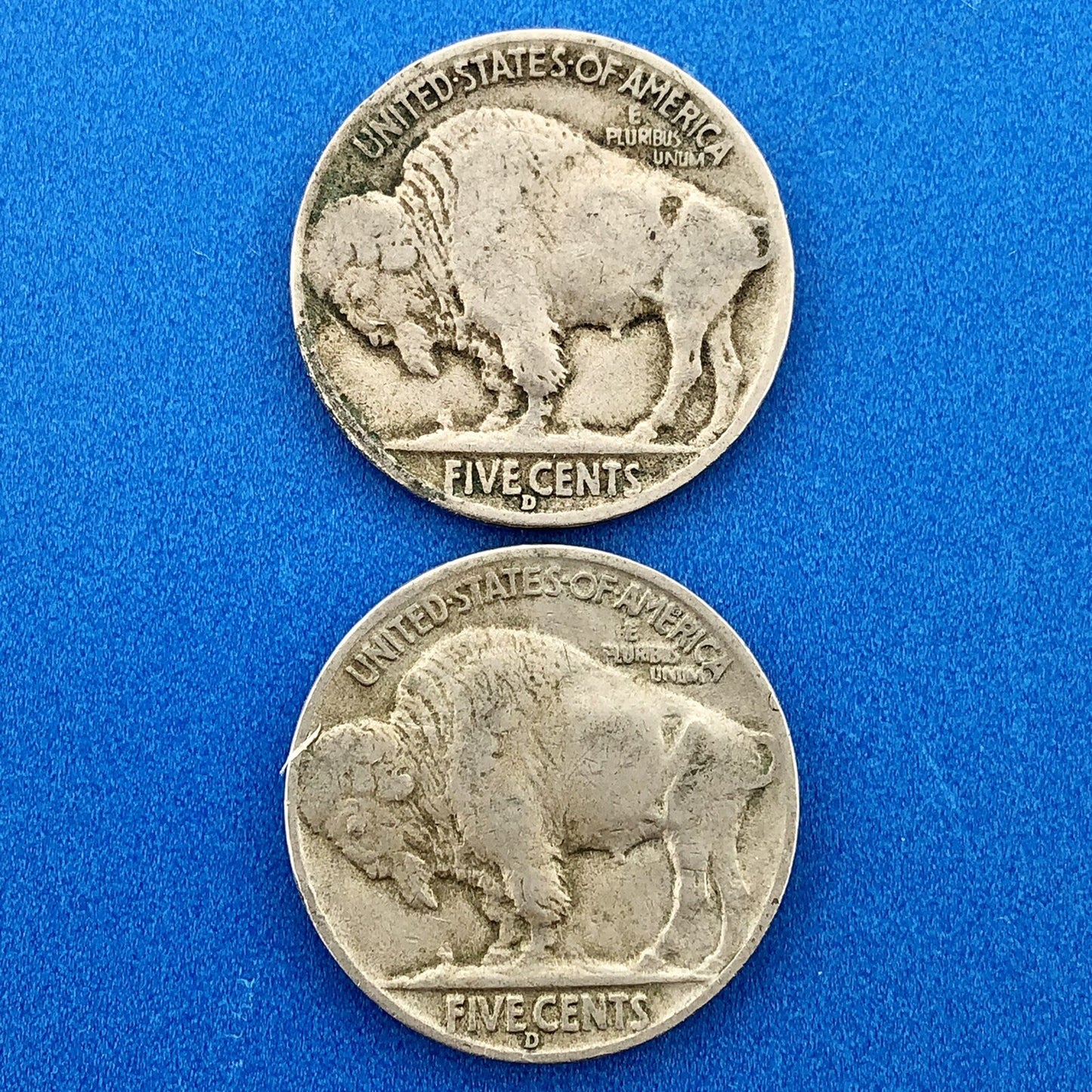 1938 D Indian Head Buffalo Nickel Key Better Rare Denver Mint Two Coin Lot