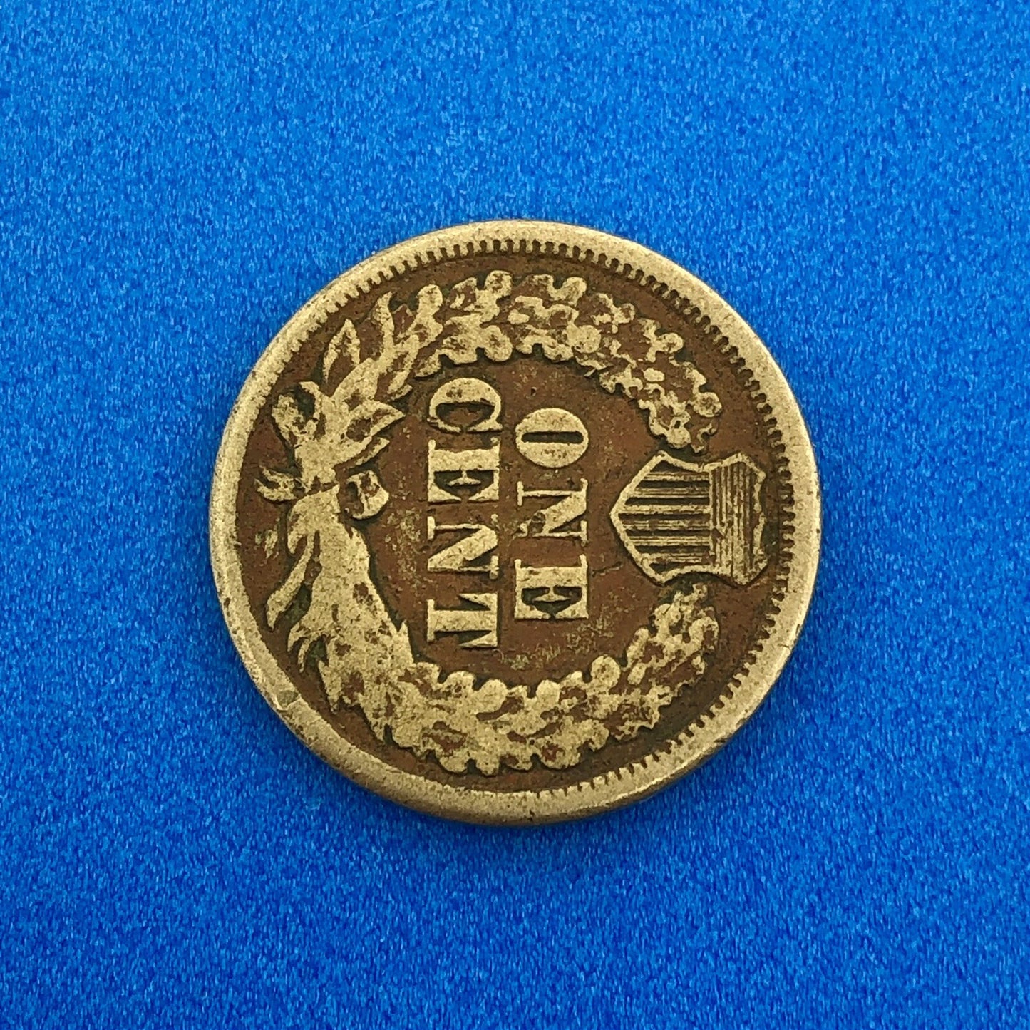 1863 P 1 Cent Indian Head Cent with Shield Better Key Date Copper-Nickel Coin