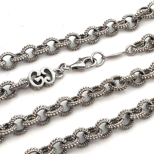 Gabriel & Co. 925 Sterling Silver Textured Bead Detail Round Link Chain Necklace