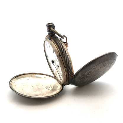 Antique Fahy's Coin Silver .900 Fine Monarch For Parts And Repair Pocket Watch