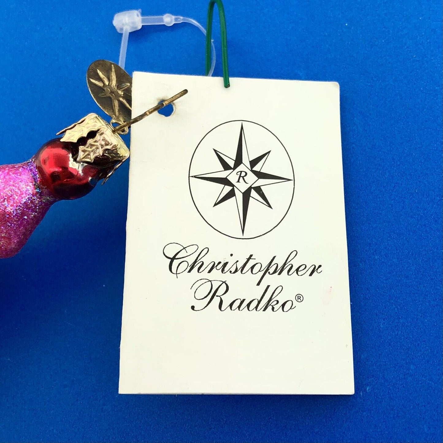 Christopher Radko Handblown Painted Glass Ginger Town Prayers Church Ornament