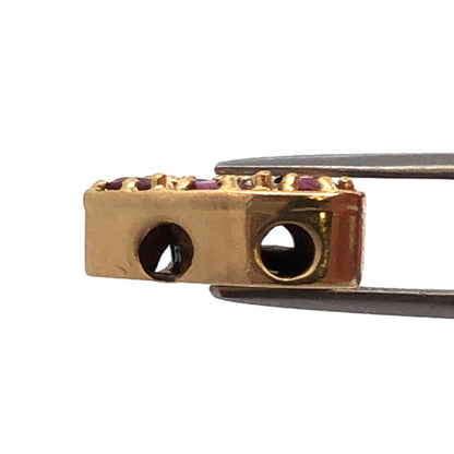 Richard Klein KLJCI 14K Yellow Gold Ruby Diamond Heart Slide Bracelet Charm
