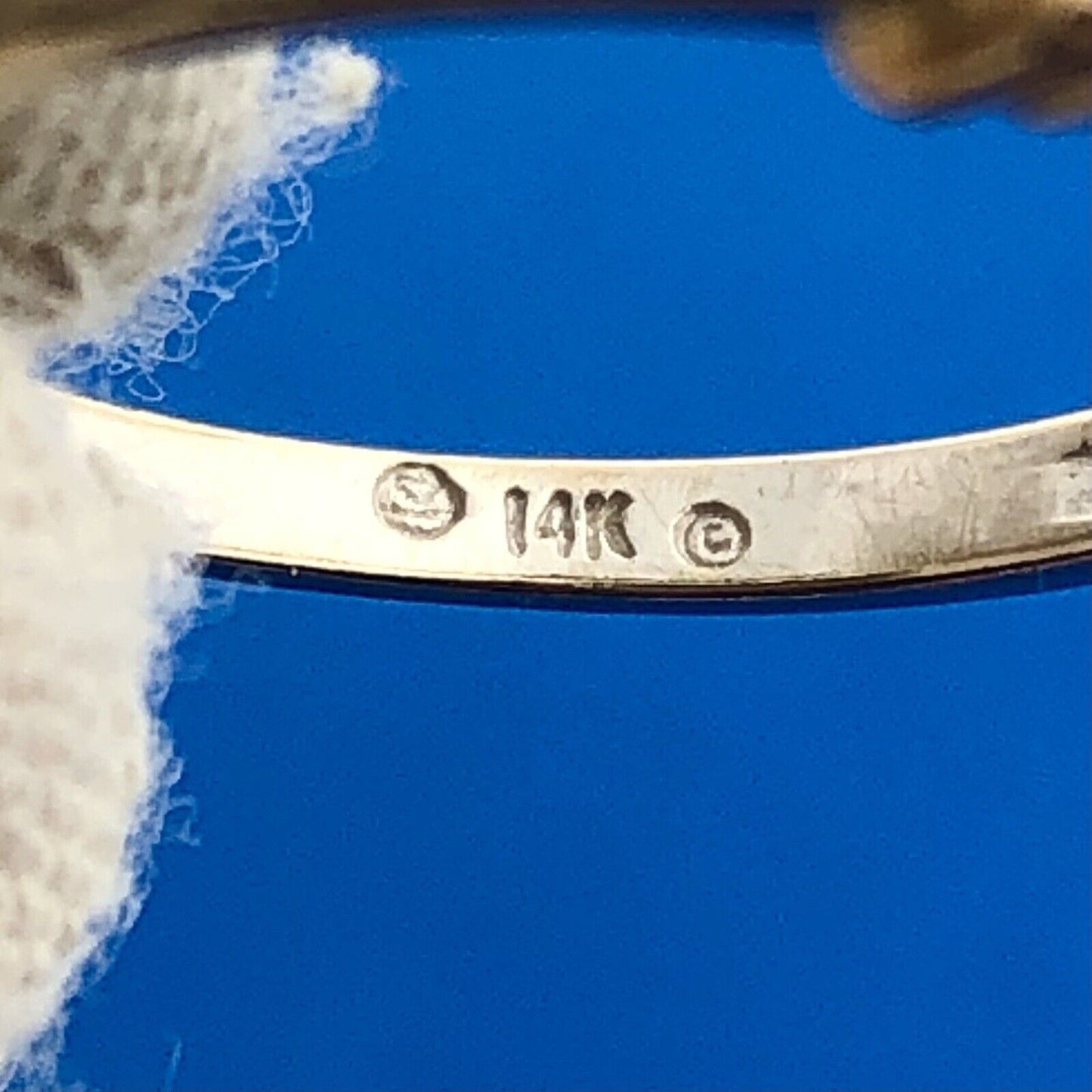 Mid Century 14K Yellow White Gold Diamond Channel Set Waterfall Wedding Ring