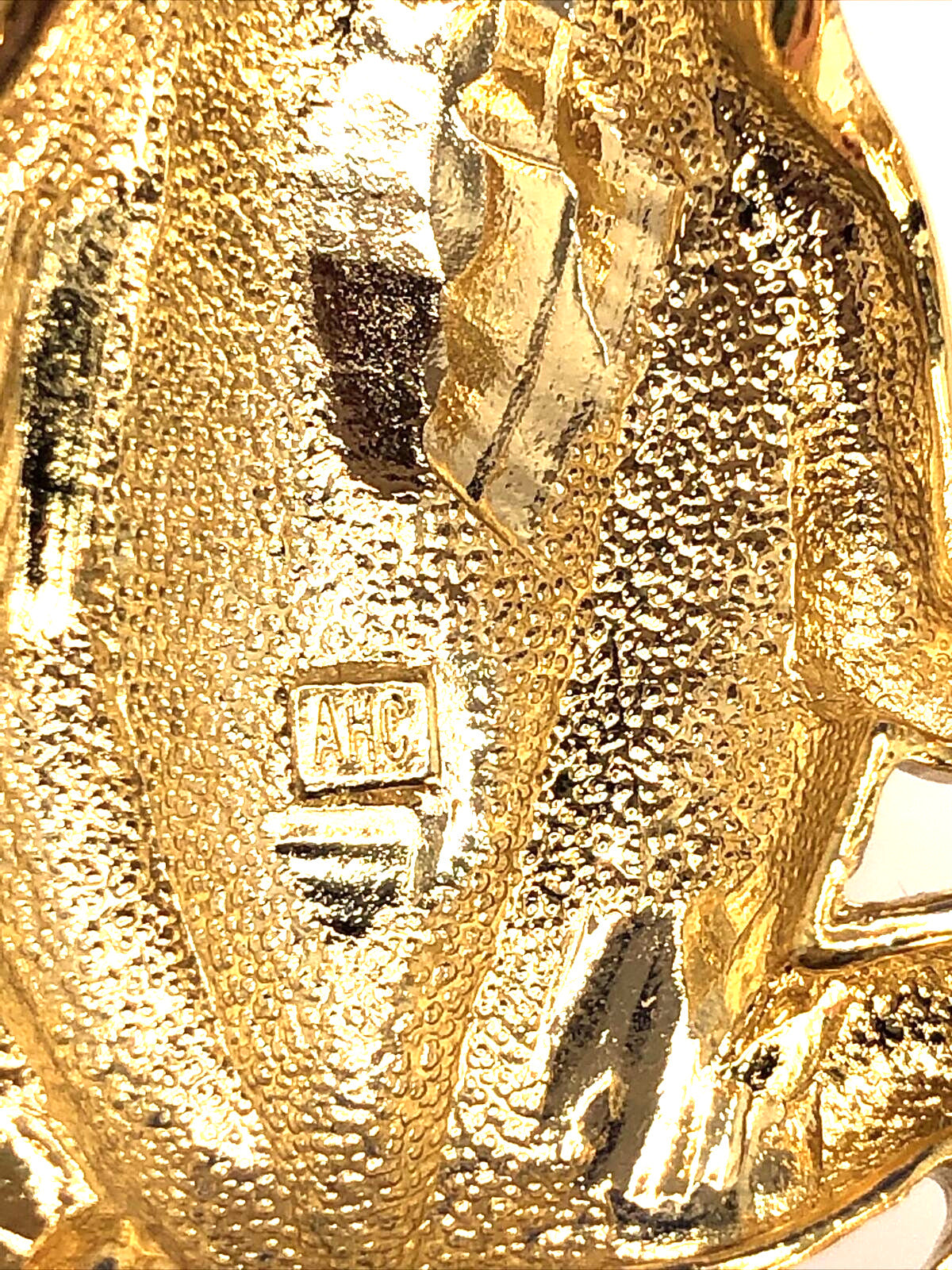 Estate Andrew Hamilton Crawford Rhinestone Gold Tone 3D Frog Statement Pendant