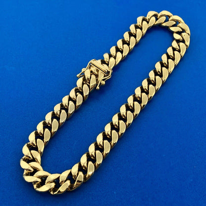 Designer Starz 10k Yellow Gold Cuban Curb Link 8.5" Chain Bracelet