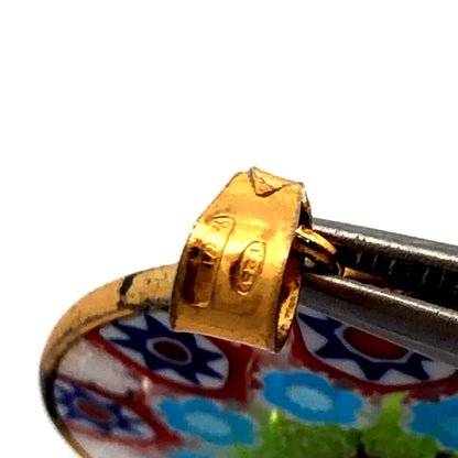 Designer AMV 925 Sterling Silver Gold Vermeil Millefiori Colorful Round Pendant