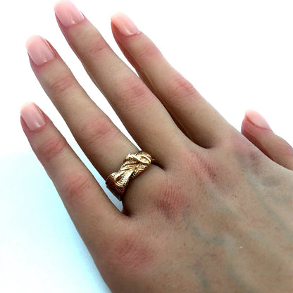 Designer Mignon Faget 14K Yellow Gold Knots and Bows Collection Medium Bow Ring