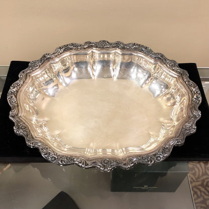 International Silver Co Silver Plate Countess Floral Scroll Oval Vegetable Bowl