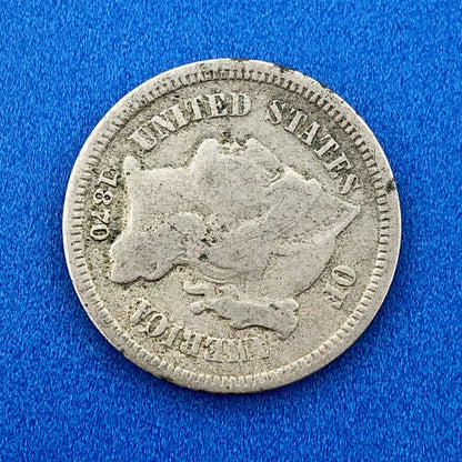 1870 P Nickel Three Cent Piece 3c Better Key Rare Scarce Philadelphia Coin