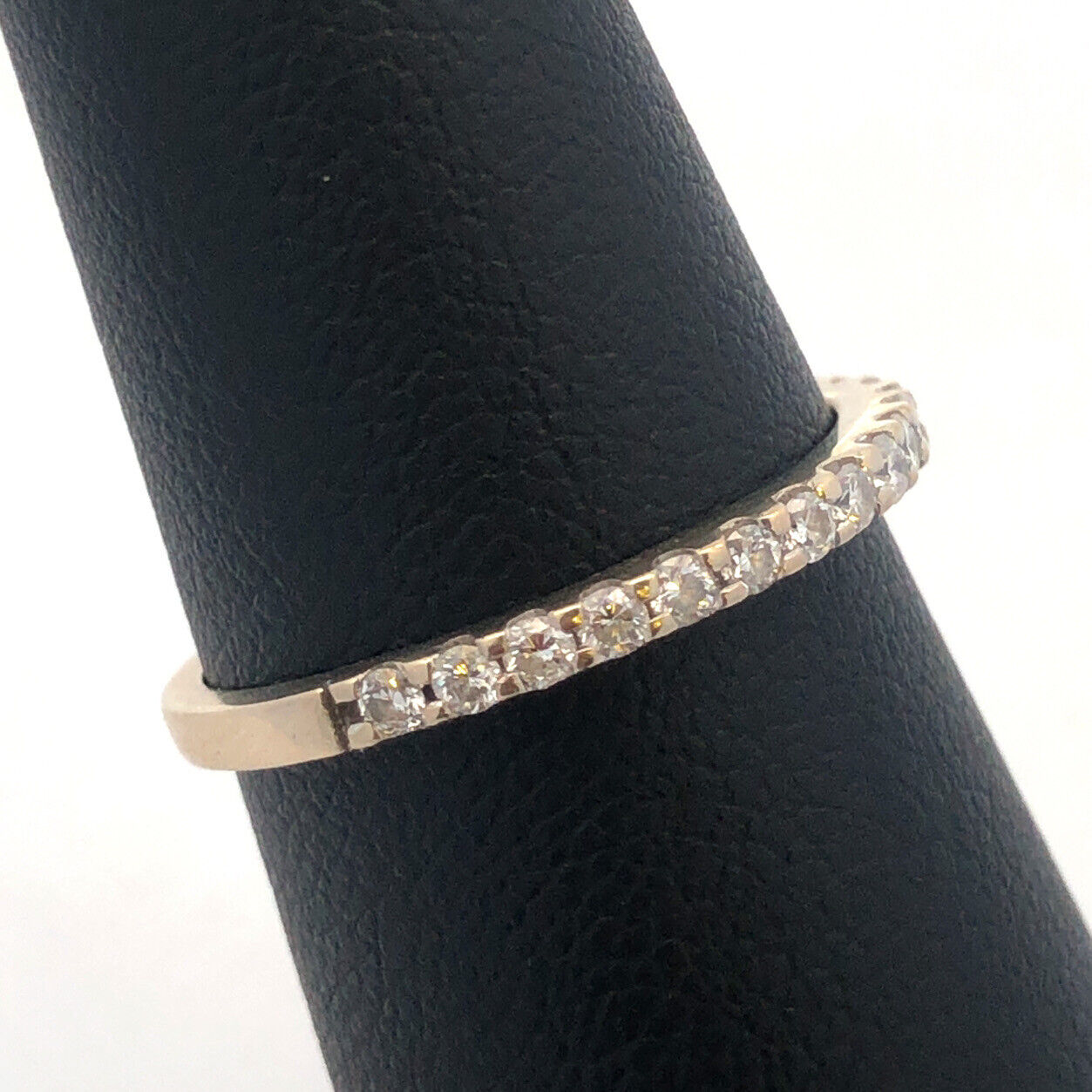 Designer 14K White Gold Diamond Wedding Anniversary Stackable Band Ring