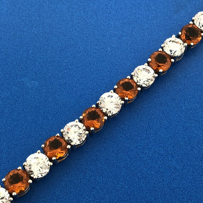 Gorgeous Sterling Silver 925 Cubic Zirconia Statement Go Team Tennis Bracelet