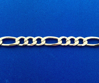 Milor Italy 925 Sterling Silver Unisex Figaro Link Statement Bracelet
