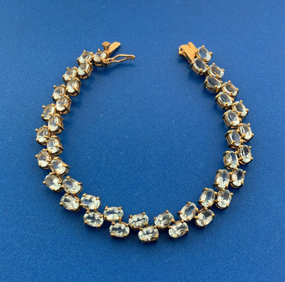 Designer 925 Sterling Silver Blue Topaz Double Row December Tennis Bracelet