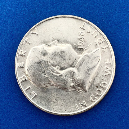 1948 D Franklin Silver Half Dollar Better Key Date Scarce Rare Denver Mint Coin