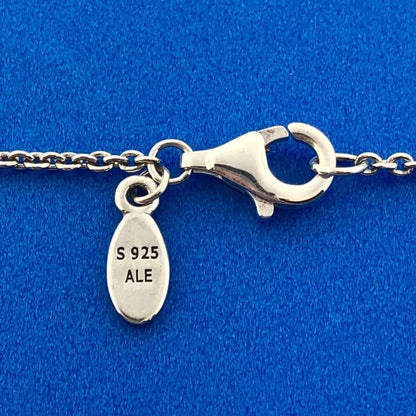 Designer PANDORA ALE Sterling Silver 925 CZ Sparkling Open Heart 17.5" Necklace