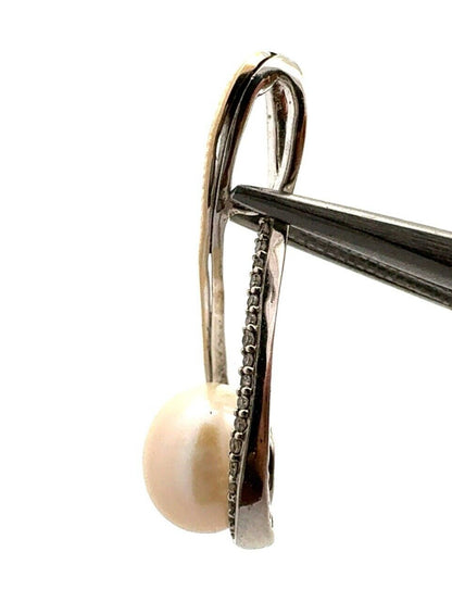 Designer RL 925 Sterling Silver 14K Gold Two Tone Pearl Infinity Pendant