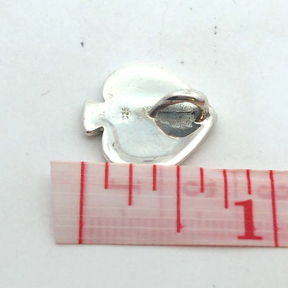 Retro 925 Sterling Silver Scroll Itaglio Spade Shaped Pendant